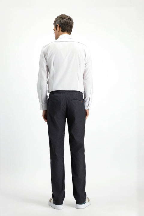 Mid Coffee Slim Fit Patterned Elasticated Waist Drawstring Stretchy Jogger Pants