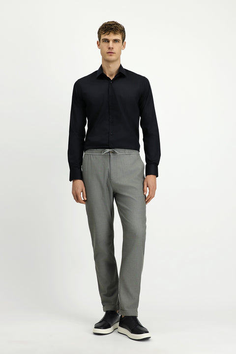 Orta Haki 7 Drop Slim Fit Dar Kesim Desenli Beli Lastikli İpli Likralı Jogger Pantolon