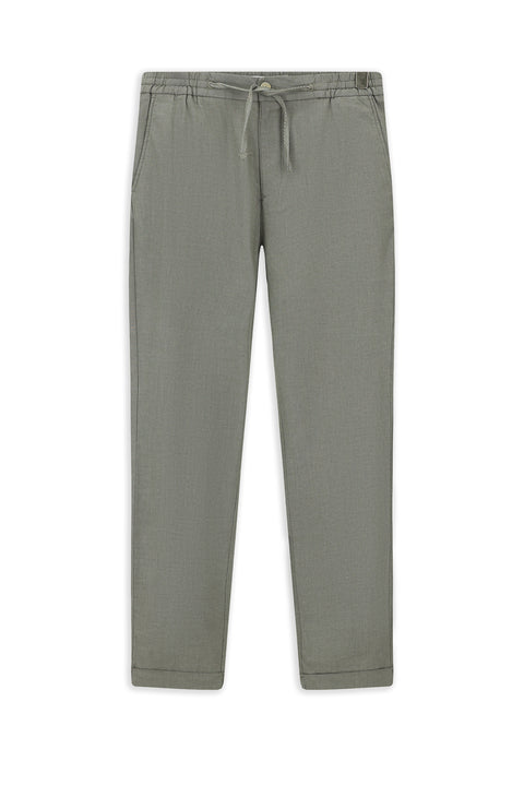 Orta Haki Slim Fit Dar Kesim Desenli Beli Lastikli İpli Likralı Jogger Pantolon