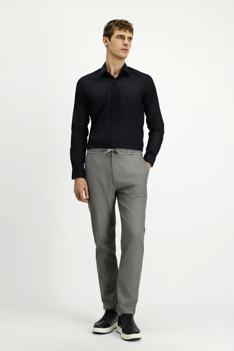 Orta Haki 7 Drop Slim Fit Dar Kesim Desenli Beli Lastikli İpli Likralı Jogger Pantolon