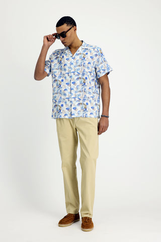  Açık Bej Regular Fit Likralı Beli Lastikli İpli Pileli Pantolon