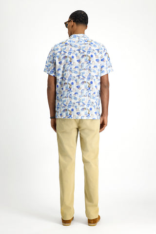  Açık Bej Regular Fit Likralı Beli Lastikli İpli Pileli Pantolon