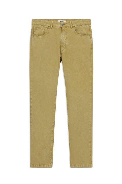 Orta Bej Regular Fit Standart Kesim Likralı Kanvas / Chino Pantolon