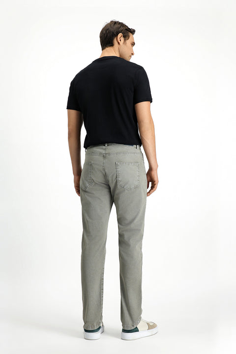 Asker Haki Regular Fit Standart Kesim Likralı Kanvas / Chino Pantolon