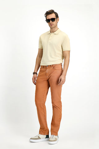 Kiremit Regular Fit Likralı Kanvas / Chino Pantolon