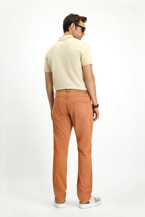 Kiremit Regular Fit Standart Kesim Likralı Kanvas / Chino Pantolon