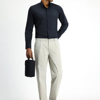 Orta Gri Regular Fit Likralı Kanvas / Chino Pantolon