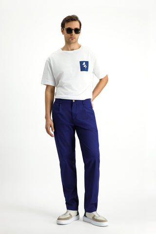  Orta Lacivert Regular Fit Likralı Kanvas / Chino Pantolon