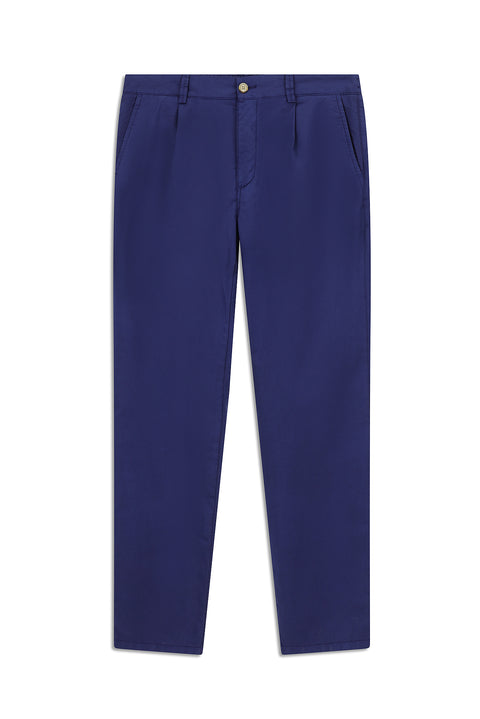 Orta Lacivert Regular Fit Standart Kesim Likralı Kanvas / Chino Pantolon