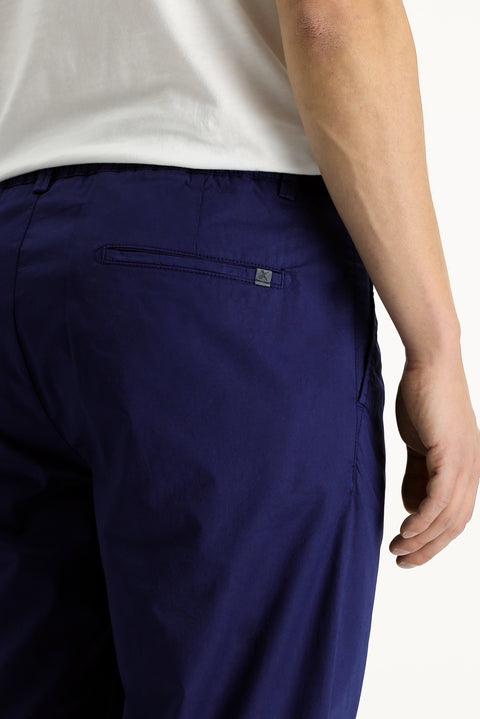 Orta Lacivert Regular Fit Standart Kesim Likralı Kanvas / Chino Pantolon