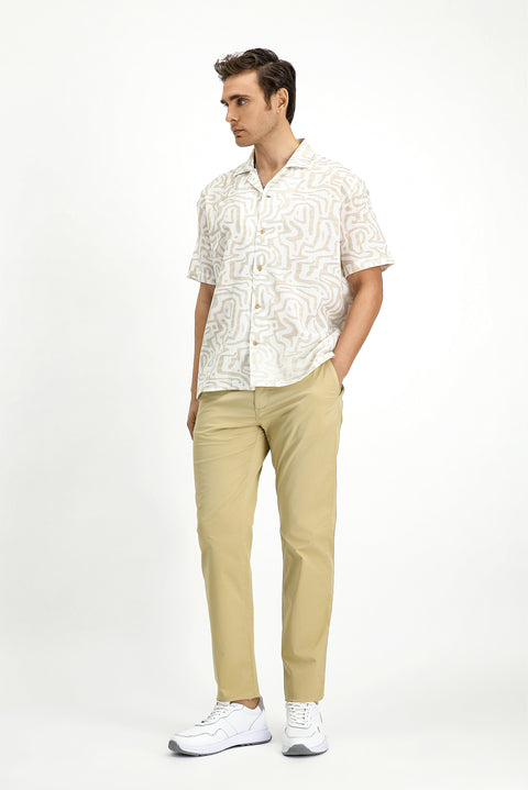 Açık Bej 6 Drop Regular Fit Standart Kesim Likralı Kanvas / Chino Pantolon