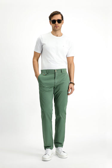  Orta Haki Regular Fit Likralı Kanvas / Chino Pantolon