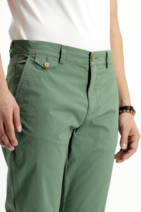 Orta Haki 6 Drop Regular Fit Standart Kesim Likralı Kanvas / Chino Pantolon