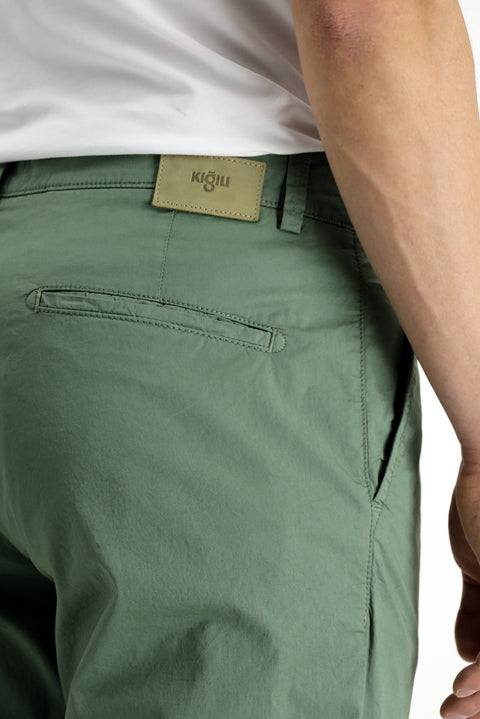 Orta Haki 6 Drop Regular Fit Standart Kesim Likralı Kanvas / Chino Pantolon