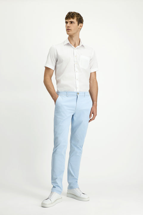 Gök Mavisi 6 Drop Regular Fit Standart Kesim Likralı Kanvas / Chino Pantolon