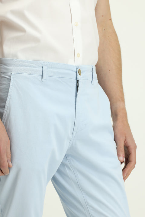 Gök Mavisi 6 Drop Regular Fit Standart Kesim Likralı Kanvas / Chino Pantolon