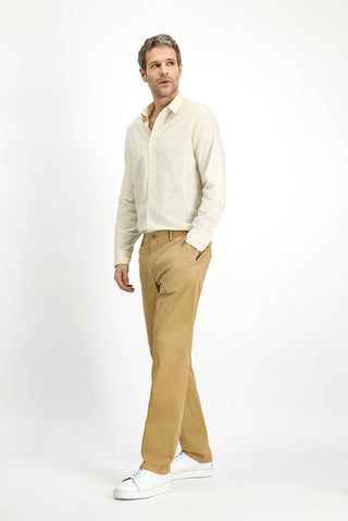  Açık Bej Regular Fit Likralı Kanvas / Chino Pantolon