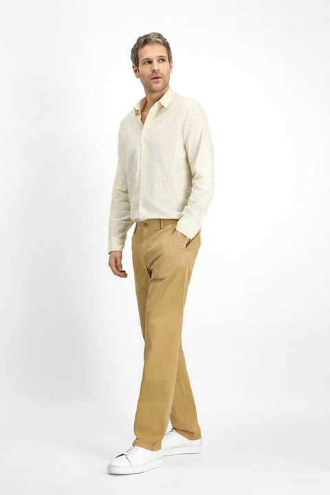 Açık Bej 6 Drop Regular Fit Standart Kesim Likralı Kanvas / Chino Pantolon