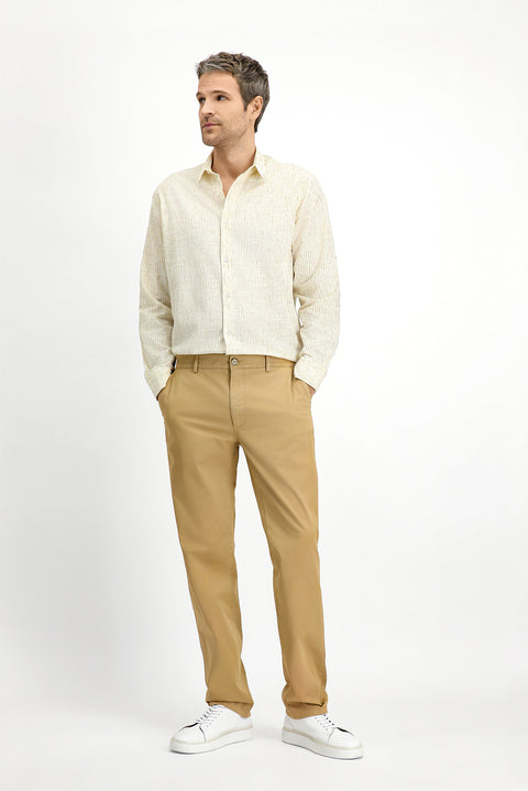 Açık Bej 6 Drop Regular Fit Standart Kesim Likralı Kanvas / Chino Pantolon