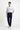Orta Lacivert Slim Fit Dar Kesim Beli Lastikli Lyocell Kanvas / Chino Pantolon