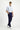 Orta Lacivert Slim Fit Dar Kesim Beli Lastikli Lyocell Kanvas / Chino Pantolon