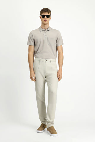  Safari 7 Drop Slim Fit Dar Kesim Beli Lastikli Lyocell Kanvas / Chino Pantolon-Ki??l?