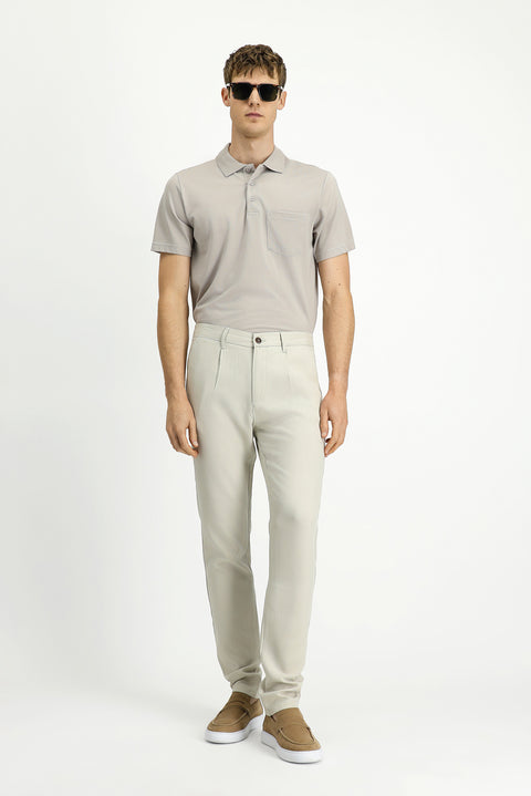 Safari 7 Drop Slim Fit Dar Kesim Beli Lastikli Lyocell Kanvas / Chino Pantolon