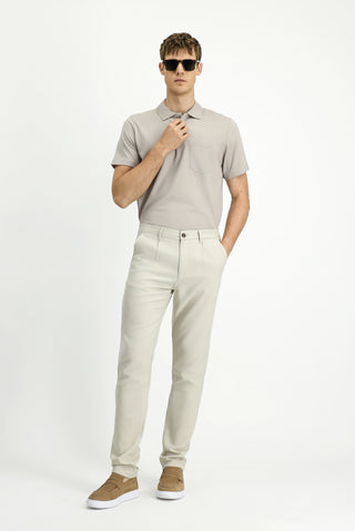  Safari 7 Drop Slim Fit Dar Kesim Beli Lastikli Lyocell Kanvas / Chino Pantolon