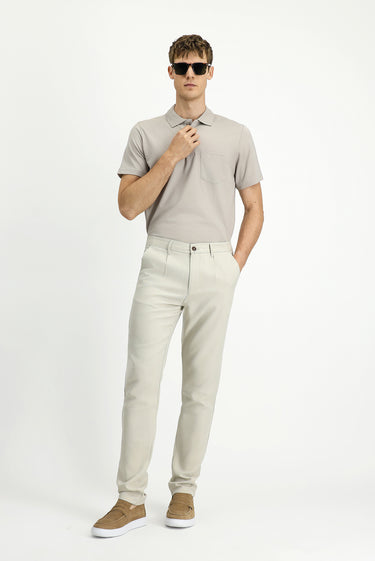 Safari Slim Fit Dar Kesim Beli Lastikli Lyocell Kanvas / Chino Pantolon