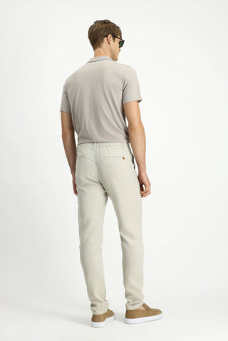  Safari 7 Drop Slim Fit Dar Kesim Beli Lastikli Lyocell Kanvas / Chino Pantolon-Ki??l?