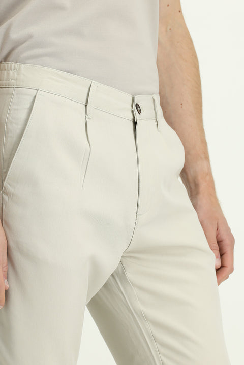 Safari 7 Drop Slim Fit Dar Kesim Beli Lastikli Lyocell Kanvas / Chino Pantolon