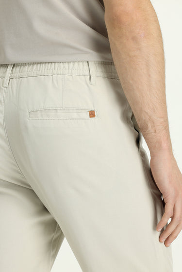Safari Slim Fit Dar Kesim Beli Lastikli Lyocell Kanvas / Chino Pantolon