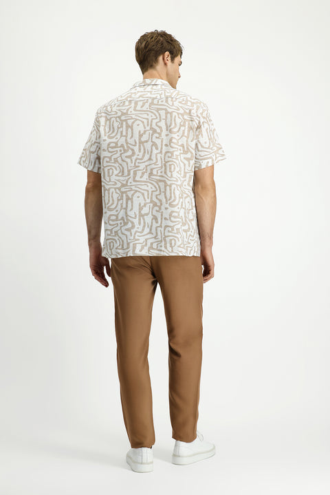 Taba 7 Drop Slim Fit Dar Kesim Beli Lastikli Lyocell Kanvas / Chino Pantolon