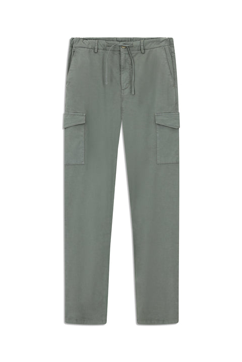 Asker Haki Regular Fit Standart Kesim Likralı Beli Lastikli İpli Lyocell Karışımlı Kargo Cepli Jogger Pantolon