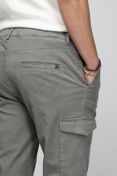 Asker Haki Regular Fit Likralı Beli Lastikli İpli Lyocell Karışımlı Kargo Pantolon