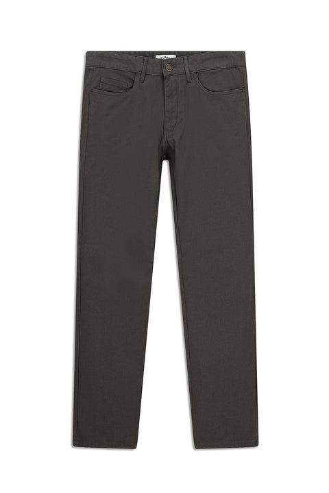Orta Gri Regular Fit Standart Kesim Likralı Desenli Kanvas / Chino Pantolon