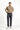 Orta Gri Regular Fit Likralı Desenli Kanvas / Chino Pantolon