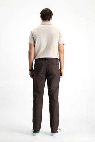  Orta Kahve 7 Drop Slim Fit Dar Kesim Likralı Desenli Kanvas / Chino Pantolon