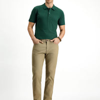 Orta Vizon Regular Fit Likralı Desenli Kanvas / Chino Pantolon