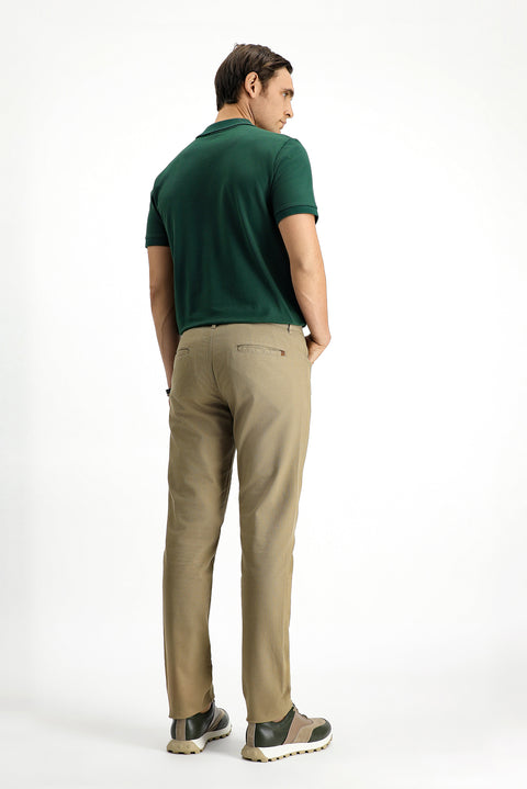 Orta Vizon Slim Fit Dar Kesim Likralı Desenli Kanvas / Chino Pantolon