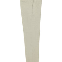 Kum Oversize Desenli Pileli Keten Klasik Kumaş Pantolon