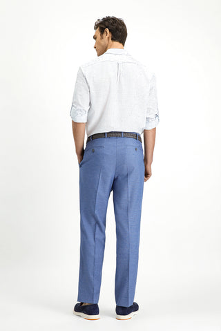  Mavi Regular Fit Keten Karışımlı Pileli Klasik Kumaş Pantolon