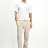 Açık Bej Slim Fit Dar Kesim Beli Lastikli Keten Pantolon