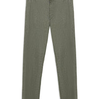 Orta Haki 7 Drop Slim Fit Dar Kesim Beli Lastikli Yandan Cepli Keten Kanvas / Chino Pantolon