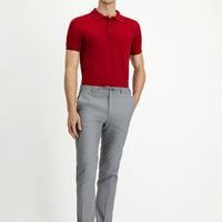 Orta Gri Slim Fit Dar Kesim Beli Lastikli İpli Keten Karışımlı Pantolon