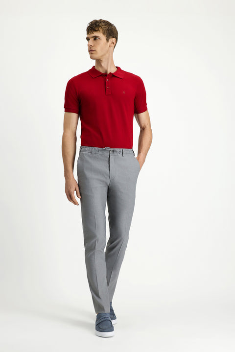 Medium Grey 7 Drop Slim Fit Linen Blend Jogger Pants with Elastic Waist Drawstring