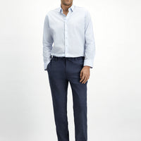 Dark Navy Slim Fit Drawstring Waist Linen Blend Jogger Pants