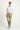 Orta Bej Slim Fit Dar Kesim Beli Lastikli İpli Keten Karışımlı Pantolon
