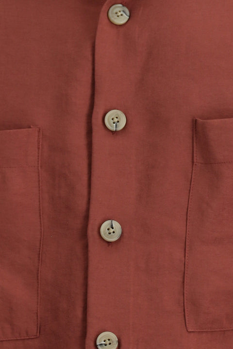 Kiremit Uzun Kol Oversize Modal Karışımlı Gömlek