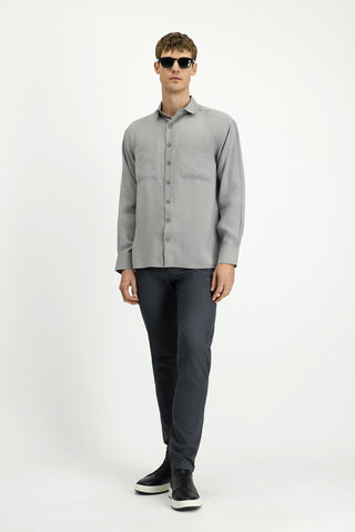  Koyu Vizon Uzun Kol Oversize Modal Karışımlı Gömlek